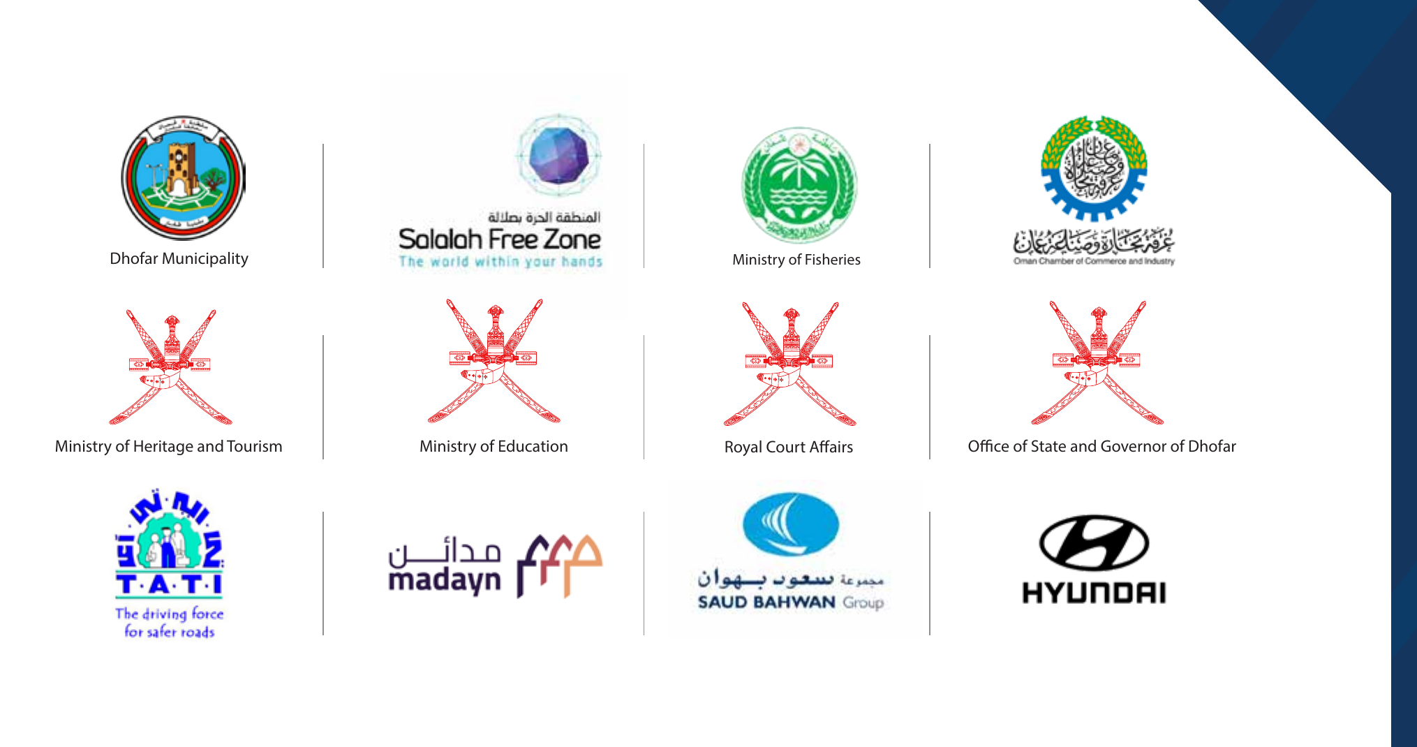 عملاء مشارق الغبرة ومنهم بلدية ظفار والمنطقة الحرة بصلالة ووزارة الثروة السمكية وغرفة تجارة وصناعة عُمان ووزارة التراث والسياحة ووزارة التربية والتعليم وشؤون البلاط السلطاني ومكتب وزير الدولة ومحافظ ظفار وشركة سعود بهوان وهيونداي